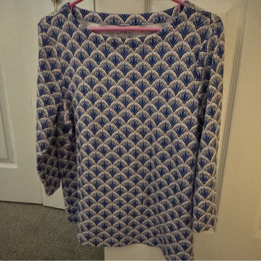 Croft & Barrow Blue and White Patterned Blouse